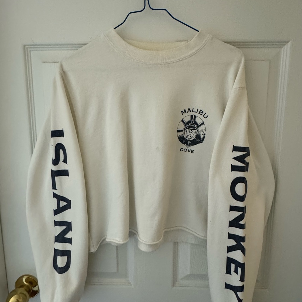 Pacsun Island Monkey Cropped Crewneck